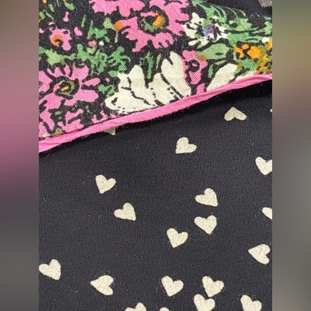 Anthropologie Black Pajama Set with Pink and Multicolor Accents - Picture 4 of 7